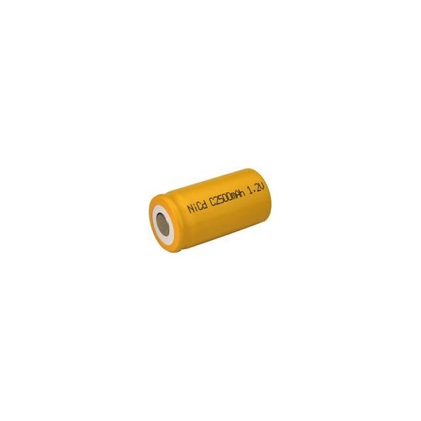 NiCD battery C 2500 mAh flat head - 1,2V - Evergreen