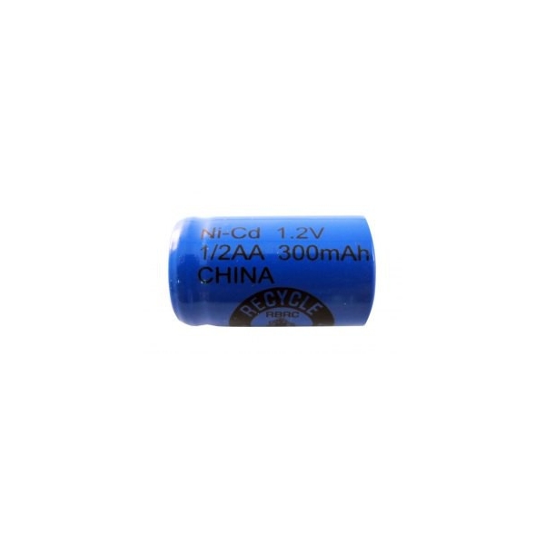 NiCD battery 1/2 AA 300 mAh flat head - 1,2V - Evergreen