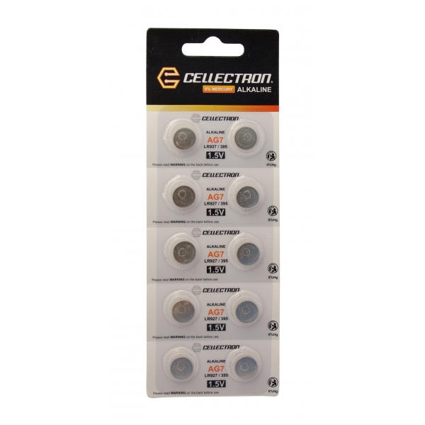 AG7 10 button cell battery AG7 / LR927 / 395 1,5V Cellectron