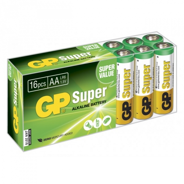Alkaline battery 16 x AA / LR6 SUPER - 1,5V - GP Battery