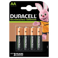 Duracell rechargeable R6/AA Ni-MH 1300 mAh x 4 batteries