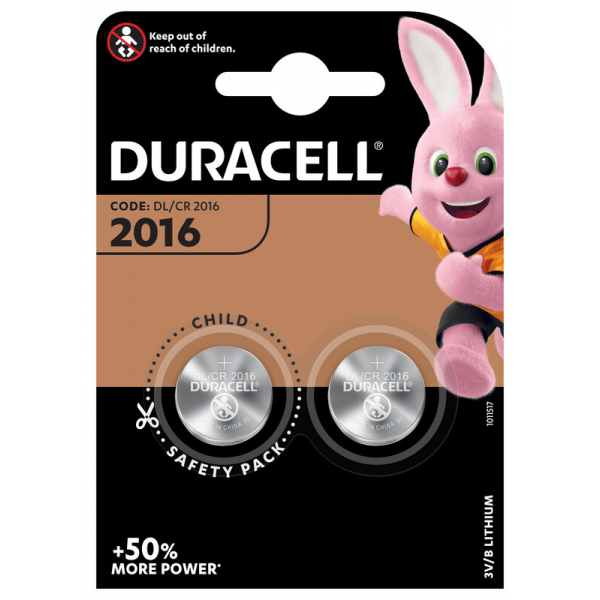 Duracell CR2016 lithium x 2 batteries