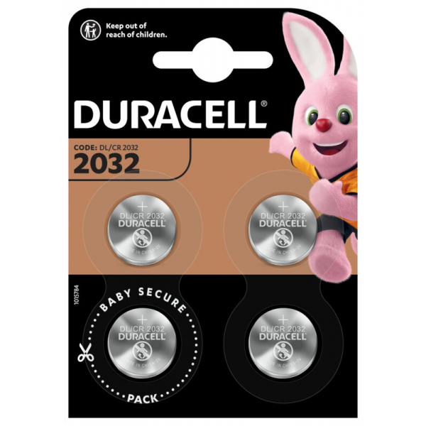 Duracell CR2032 lithium x 4 batteries