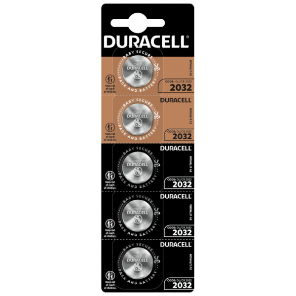 Duracell CR2032 lithium x 5 batteries