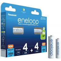 Rechargeable batteries MIX 4 x R6/AA + 4 x R03/AAA Panasonic Eneloop (blister)