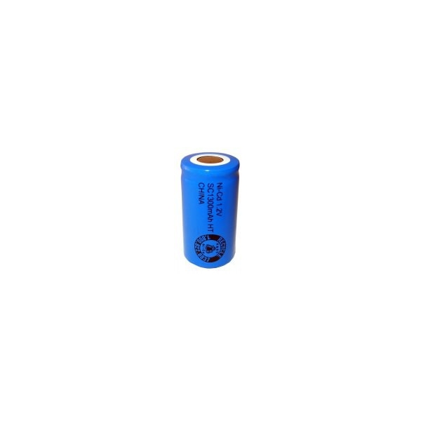 NiCD battery Sub C 1300 mAh flat head - 1,2V - Evergreen