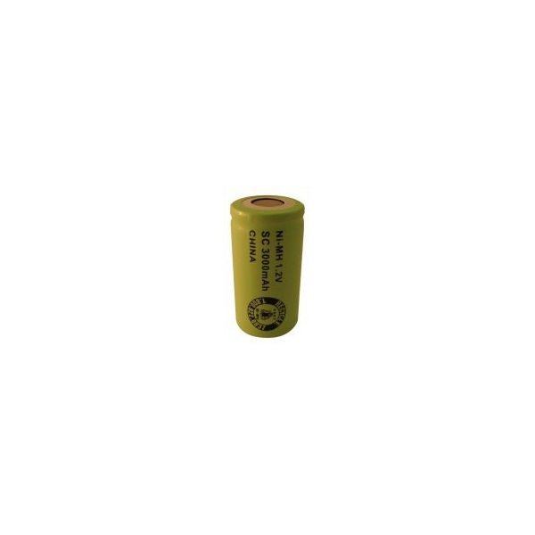 NiMH battery Sub C 3000 mAh flat head - 1,2V - Evergreen