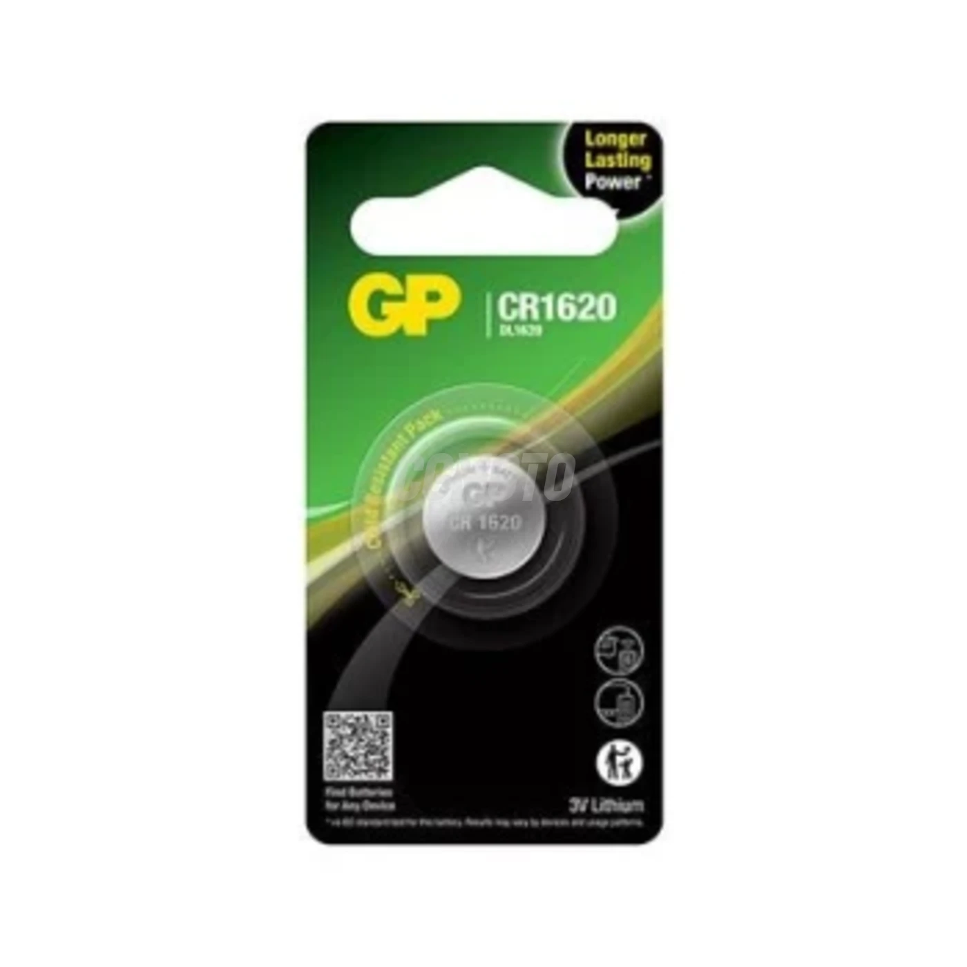 1 lithium button battery CR1620 3 V 