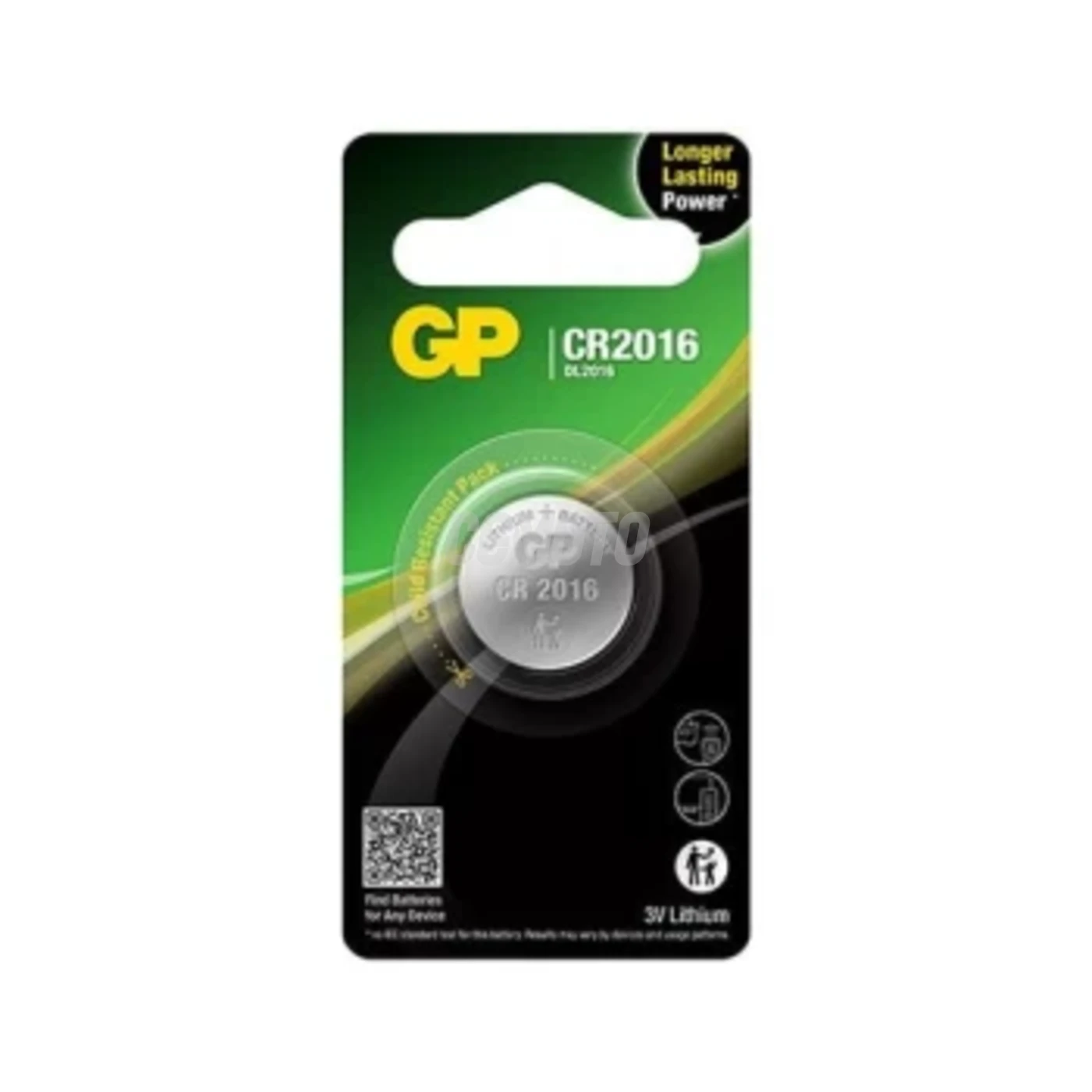 1 lithium button battery CR2016 3 V 