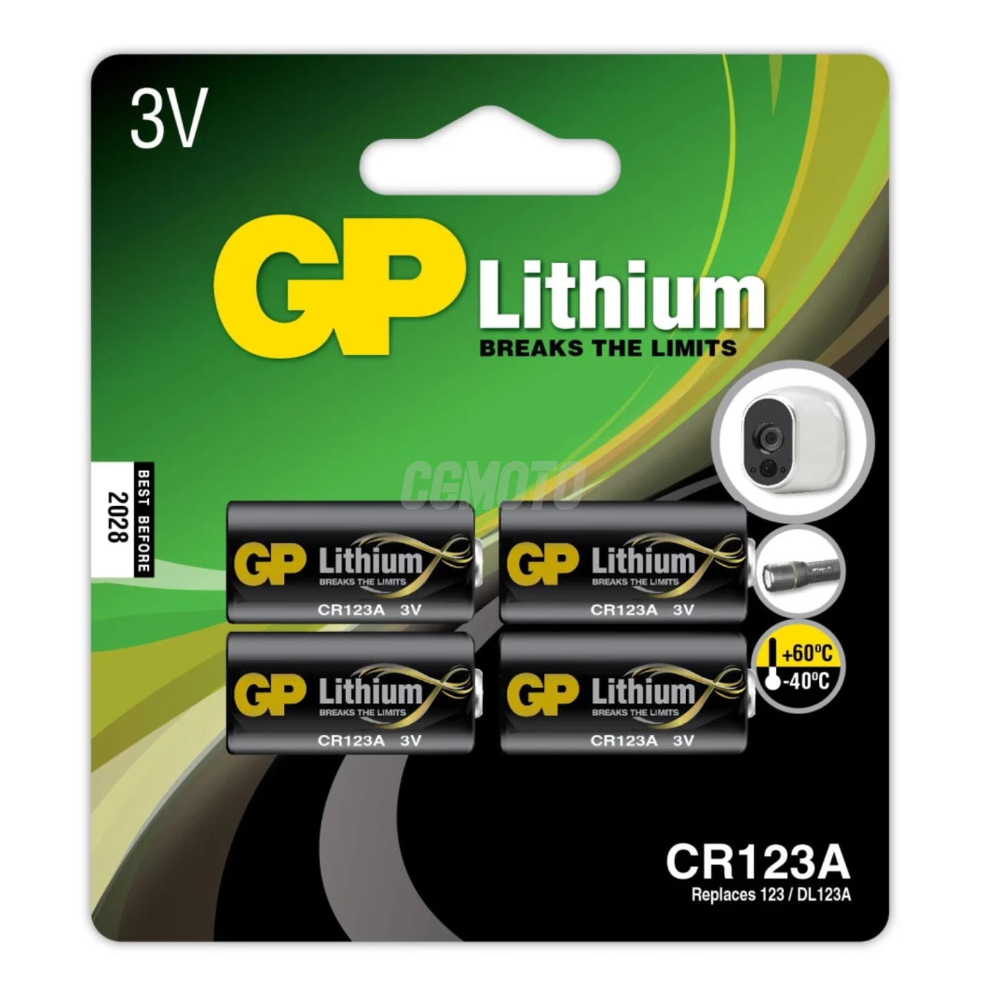 4 lithium batteries CR123A 3 V 