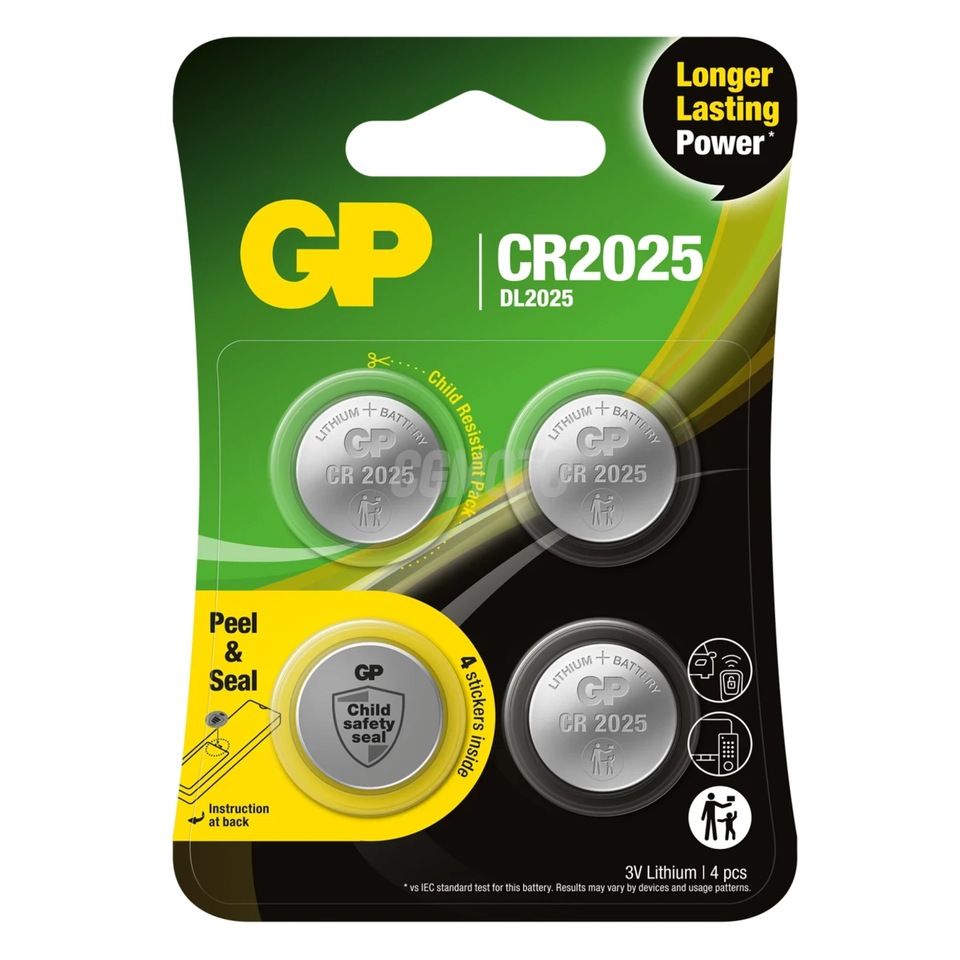 4 lithium button batteries CR2025 3 V 