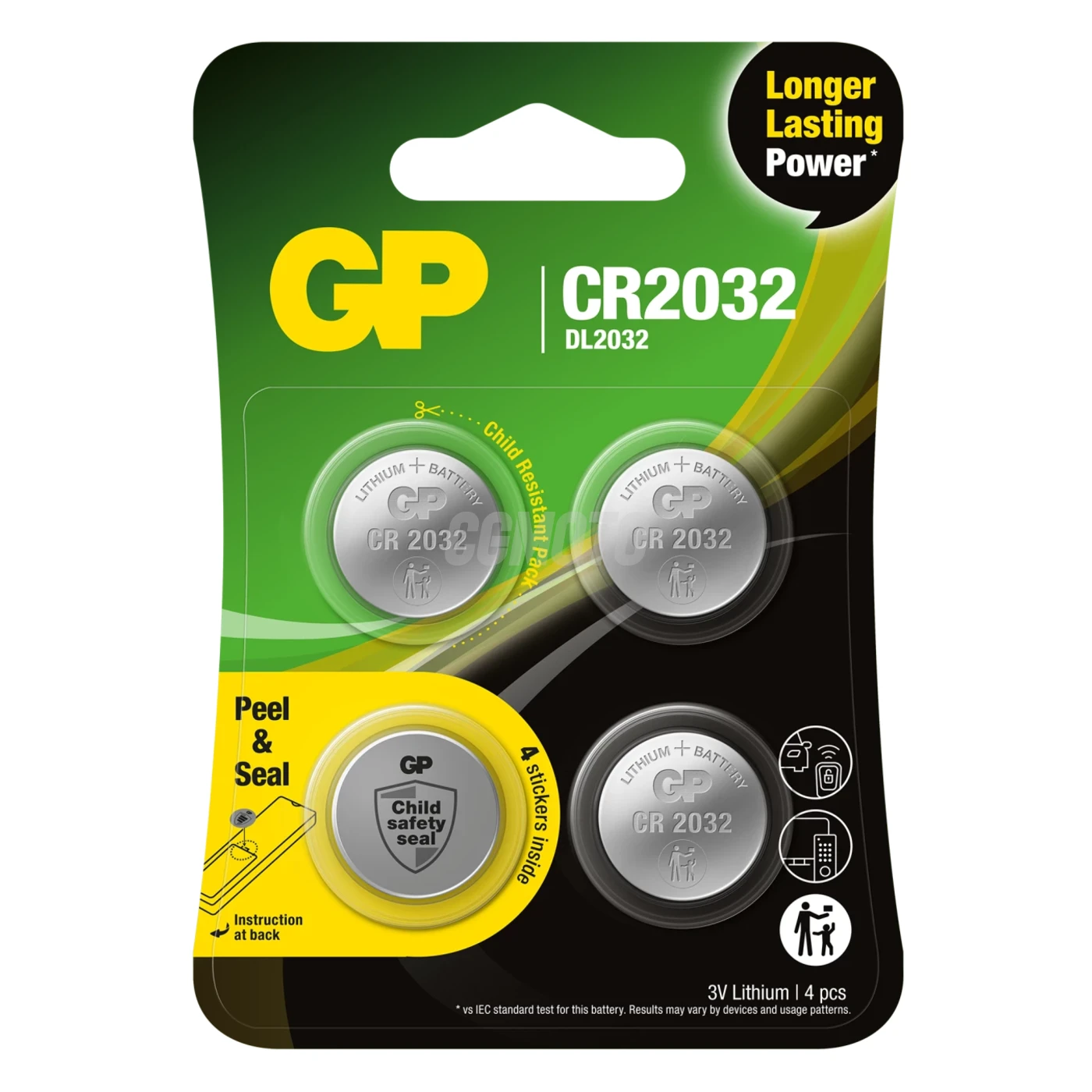 4 lithium button batteries CR2032 3 V 