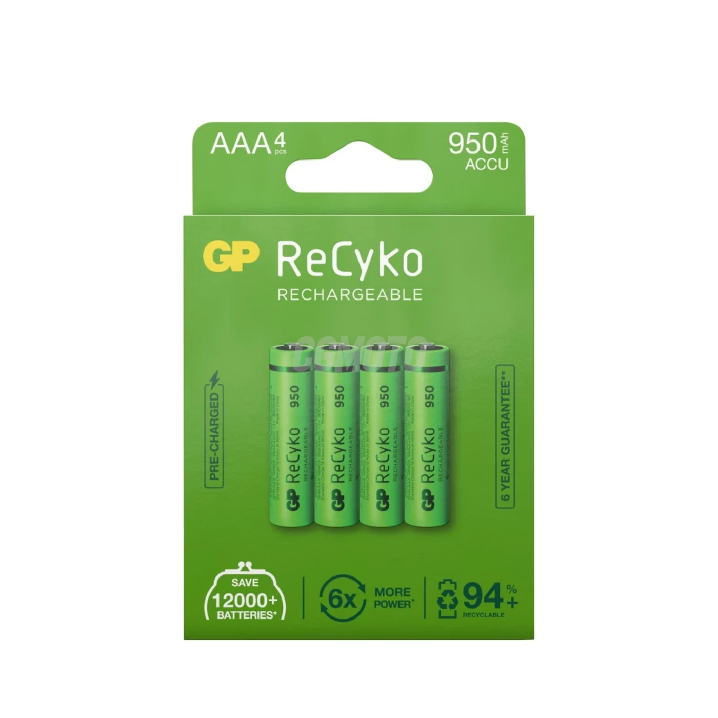 4 rechargeable NIMH batteries AAA 1,2 V Recyko 950 mAh