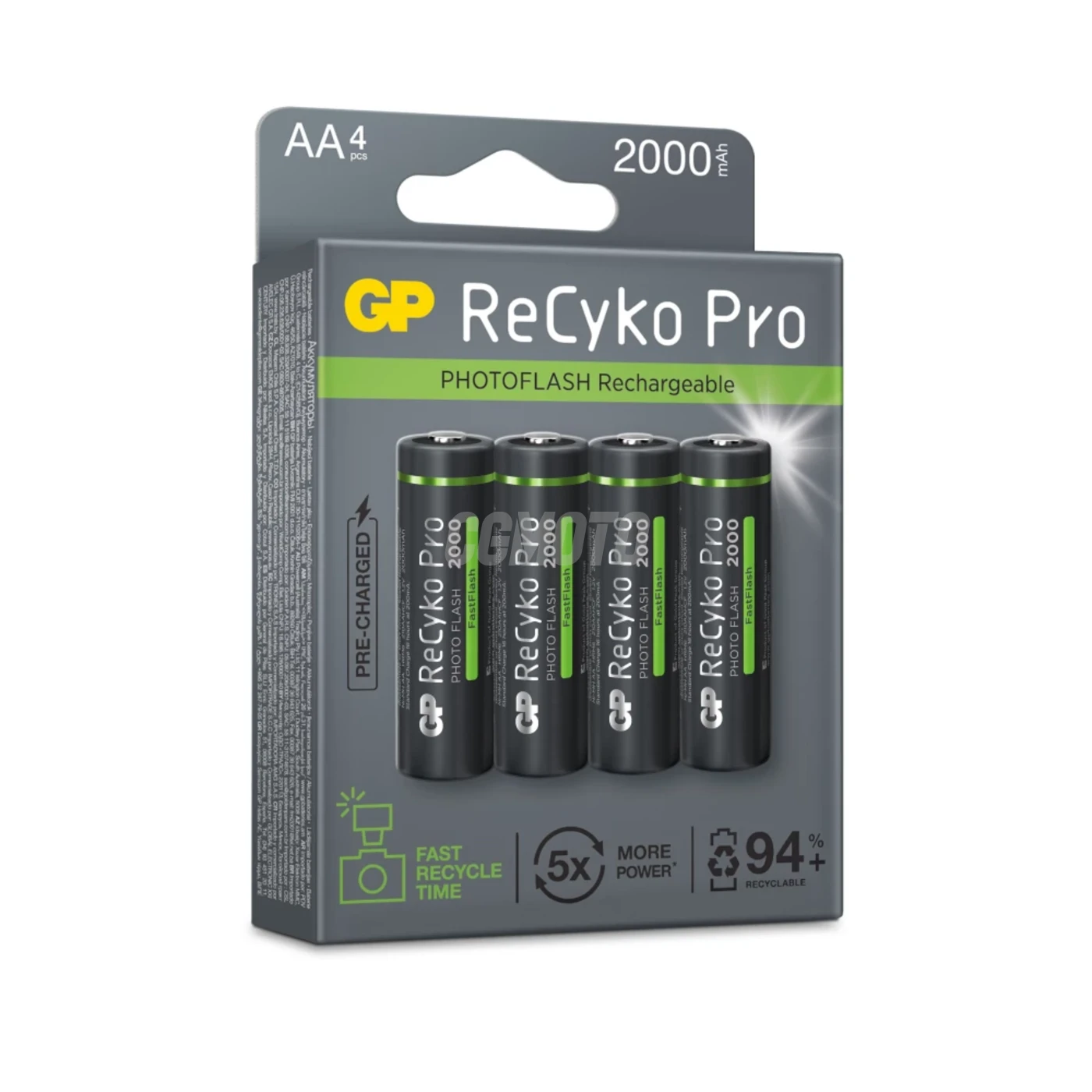 4 rechargeable NIMH batteries Photoflash AA 1,2 V Recyko Pro 2000 mAh 4 rechargeable NIMH batteries Photoflash AA 1,2 V Recyko Pro 2000 mAh
