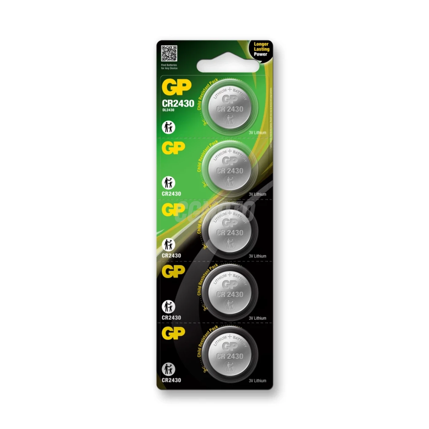 5 lithium button batteries CR2430 3 V 