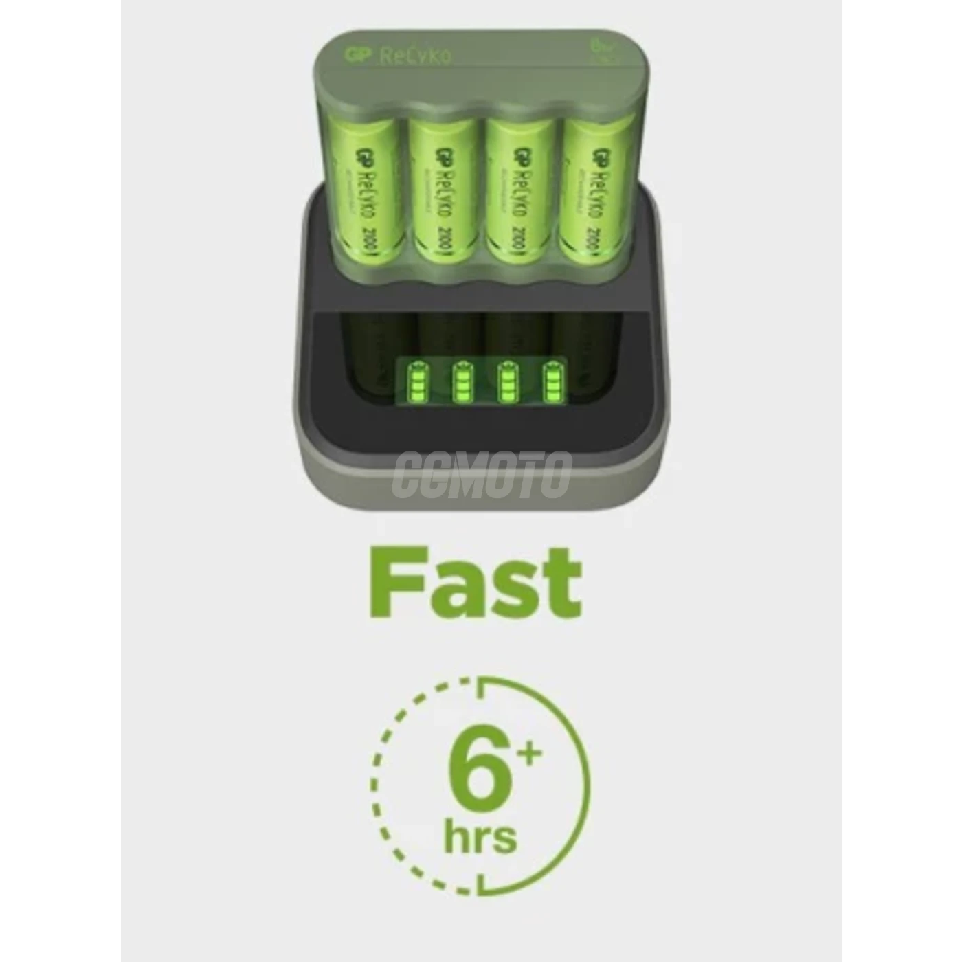 Charger 6 hours GP B421 (USB) + 4 NiMH batteries AA 2000 mAh + station D451
