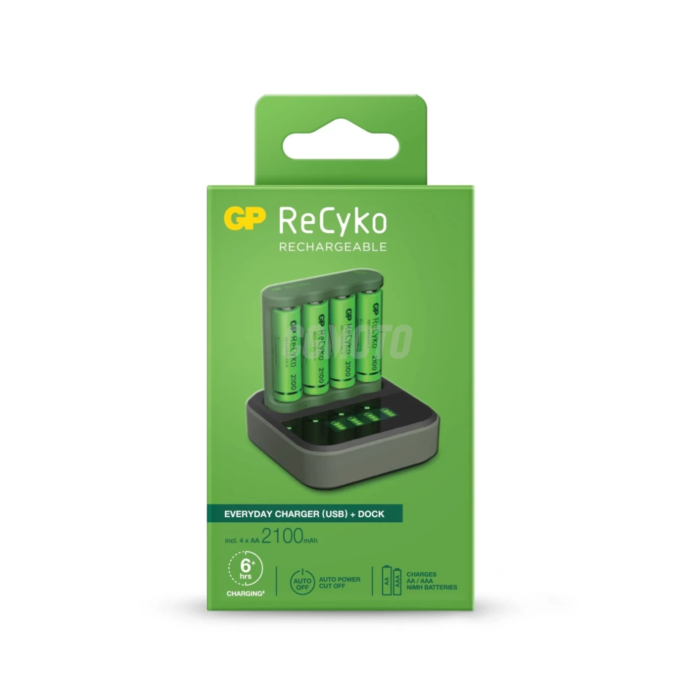 Charger 6 hours GP B421 (USB) + 4 NiMH batteries AA 2000 mAh + station D451