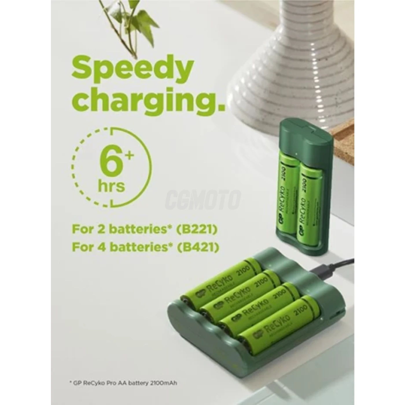 Charger 6 hours GP B421 (USB) + 4 NiMH batteries AAA 850 mAh