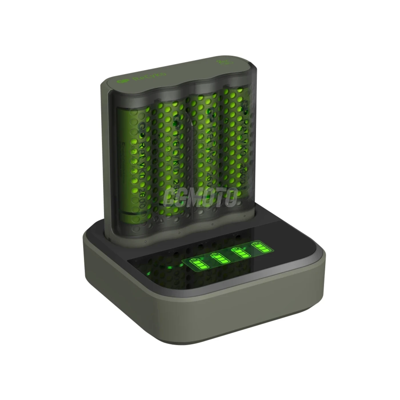 Fast charger 2-4 hours M451 USB + 4 NiMH batteries AA  2600 mAh + station D451