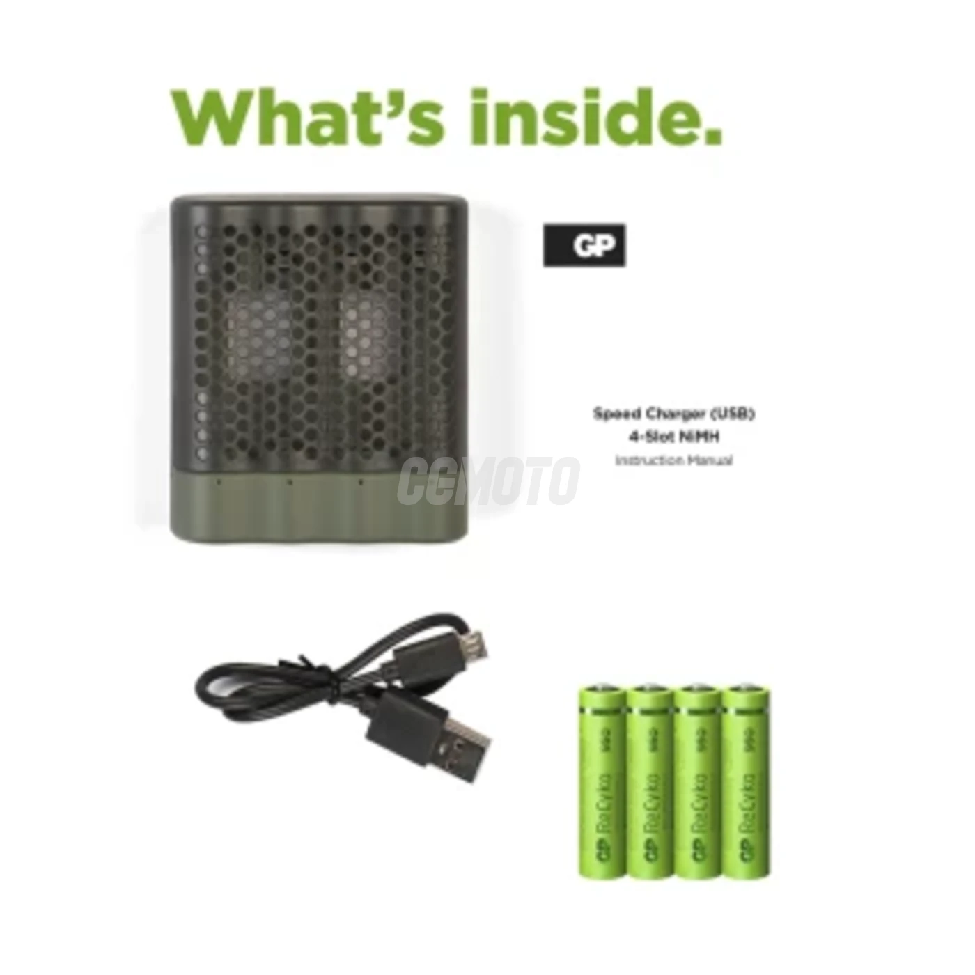 Fast charger 2-4 hours M451 USB + 4 NiMH batteries AAA  950 mAh