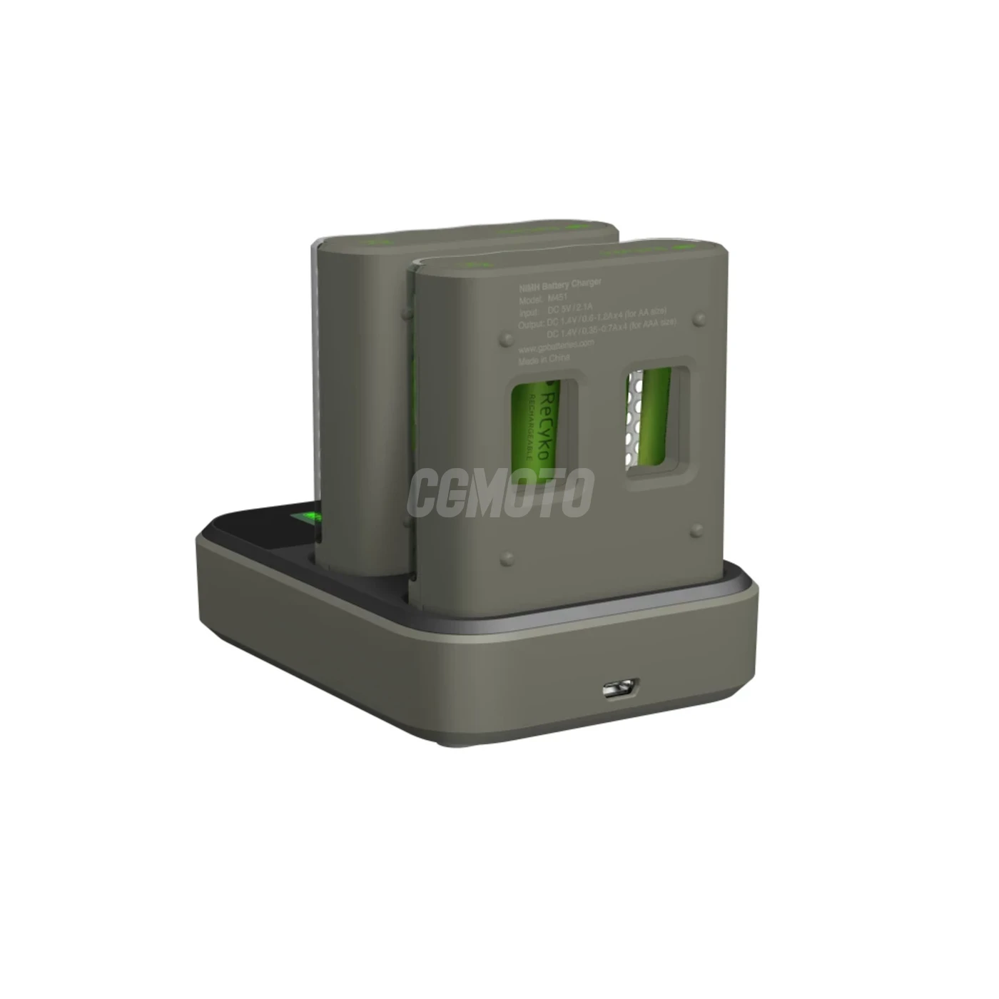 Fast charger 2-4 hours M451 USB + 8 NiMH batteries AA  2600 mAh + station D851