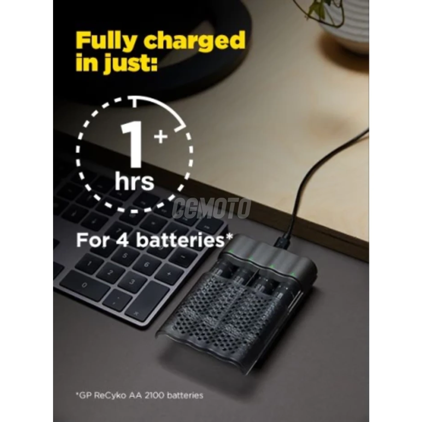 Fast charger USB GP P461  + 4 NiMH batteries AA 2000 mAh Pro