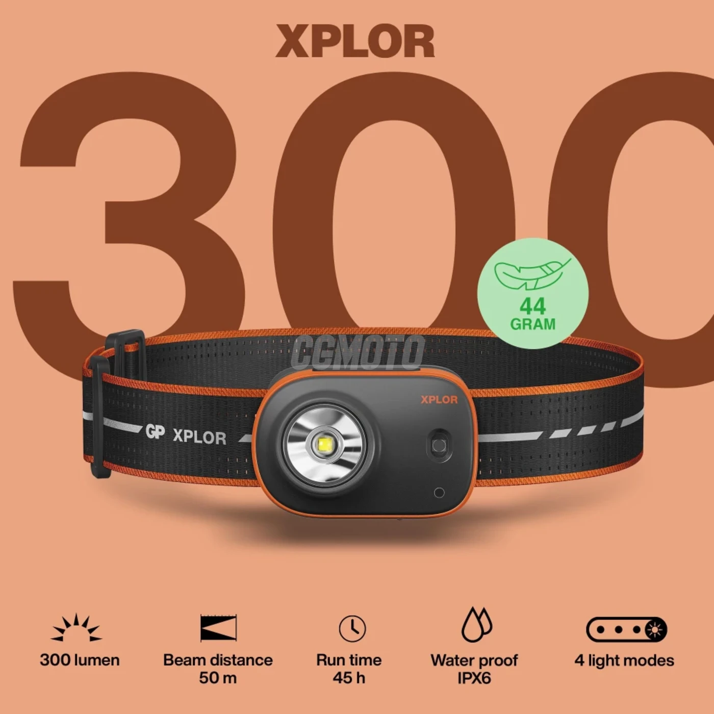 GP XPLOR rechargeable headlamp PHR16 - 300LM