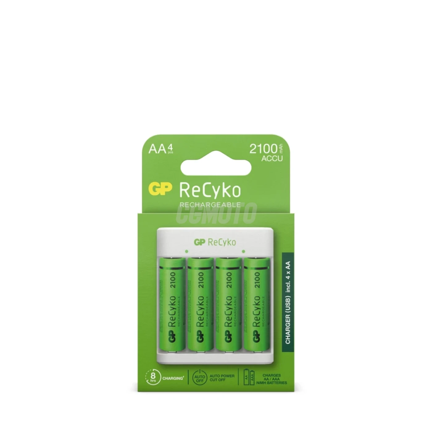 Standard charger GP E411 + 4 NiMH batteries AA 2000 mAh