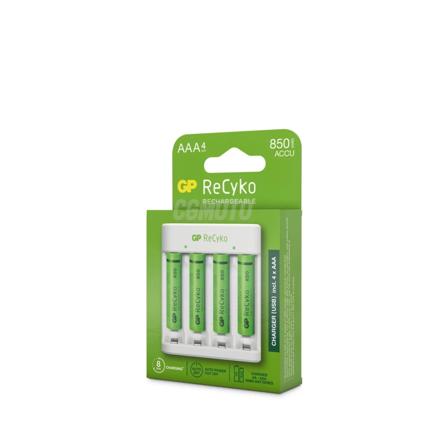 Standard charger GP E411 + 4 NiMH batteries AAA 800 mAh