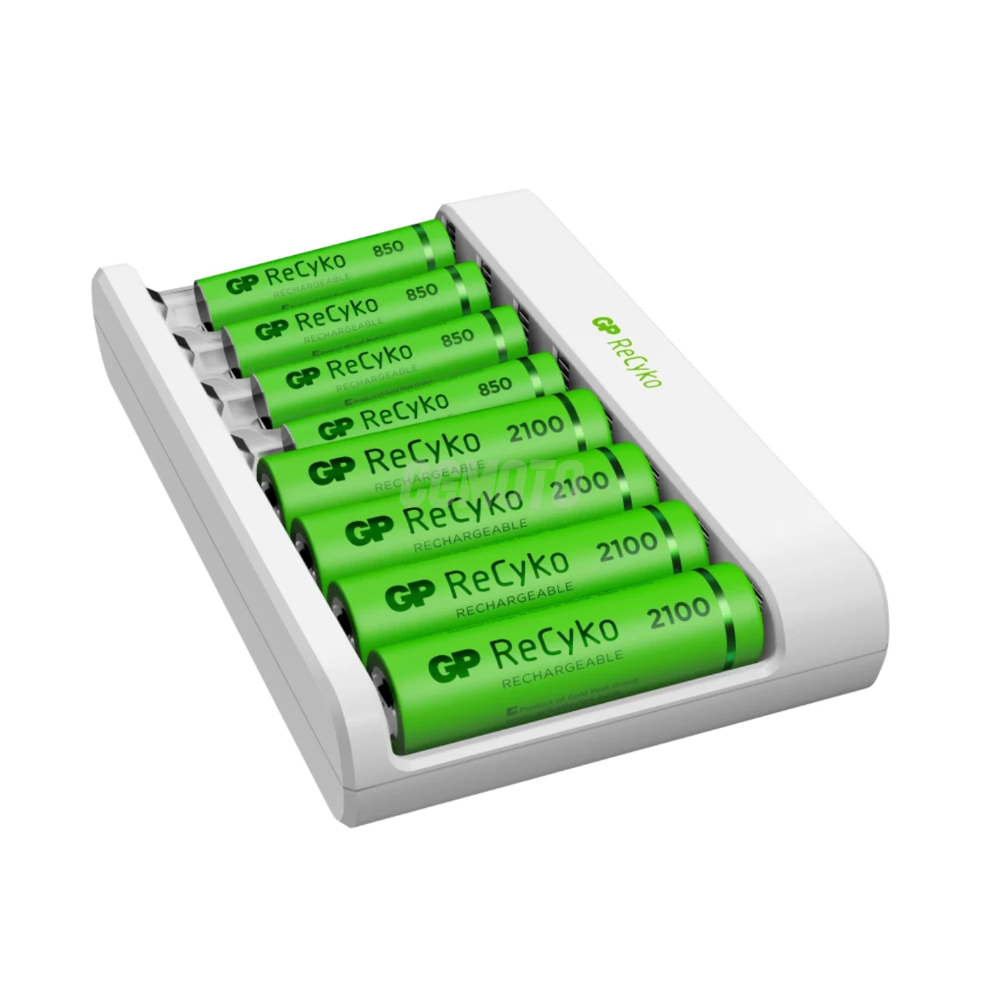 Standard charger GP E811 + 8 NiMH batteries 4xAA 2100mAh + 4xAAA 850mah