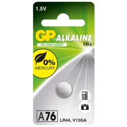 Alkaline button cell battery GP A76 / LR44 / V13GA - 1,5V - GP Battery
