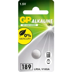 Alkaline button cell battery 1 x GP 189 / LR54 / V10GA - 1,5V - GP Battery Alkaline button cell battery 1 x GP 189 / LR54 / V10GA - 1,5V - GP Battery