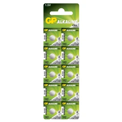 Alkaline button cell battery 10 x GP 192 / LR41 / V3GA / - 1,5V - GP Battery Alkaline button cell battery 10 x GP 192 / LR41 / V3GA / - 1,5V - GP Battery