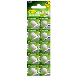 Alkaline button cell battery 10 x GP 186 / LR43 / V12GA - 1,5V - GP Battery Alkaline button cell battery 10 x GP 186 / LR43 / V12GA - 1,5V - GP Battery