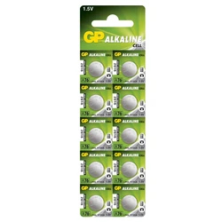Alkaline button cell battery 10 x GP A76 / LR44 / V13GA - 1,5V - GP Battery Alkaline button cell battery 10 x GP A76 / LR44 / V13GA - 1,5V - GP Battery