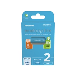 Panasonic Eneloop Lite NEW R6/AA 950mAh x 2 rechargeable batteries (blister)