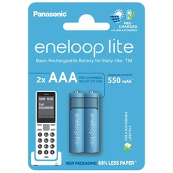 Panasonic Eneloop Lite DECT NEW R03 AAA 550mAh x 2 rechargeable batteries (blister)