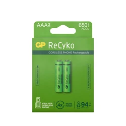 2 rechargeable NIMH batteries AAA 1,2 V Recyko 650 mAh
