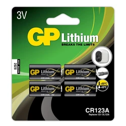 4 lithium batteries CR123A 3 V 