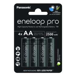 Panasonic Eneloop PRO NEW R6 AA 2500mAh x 4 rechargeable batteries (blister) Panasonic Eneloop PRO NEW R6 AA 2500mAh x 4 rechargeable batteries (blister)