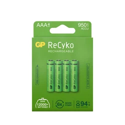 4 rechargeable NIMH batteries AAA 1,2 V Recyko 950 mAh