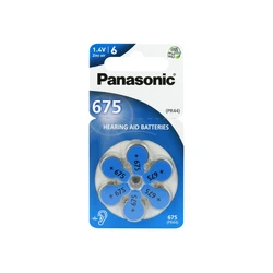 Panasonic 675 for hearing aids x 6 batteries