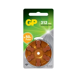 6 zinc-air hearing aid batteries A312 1,45 V 