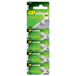 Alkaline button cell battery 5 x GP 186 / LR43 / V12GA - 1,5V - GP Battery Alkaline button cell battery 5 x GP 186 / LR43 / V12GA - 1,5V - GP Battery