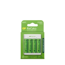 Standard charger GP E411 + 4 NiMH batteries AA 2000 mAh