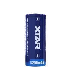Xtar 26650 3.6V Li-ion 5200mAh battery with BUTTON TOP protection Xtar 26650 3.6V Li-ion 5200mAh battery with BUTTON TOP protection
